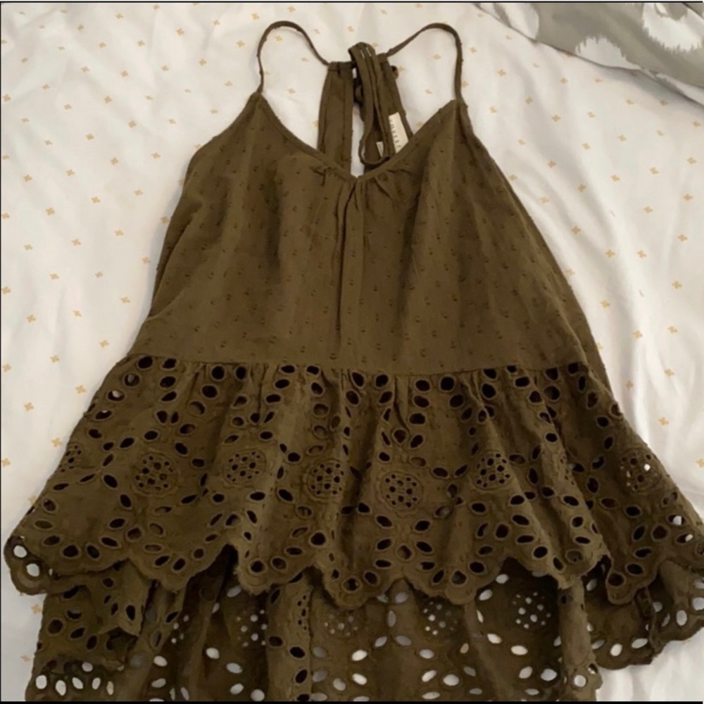 Lace army green tank NEVER WORN